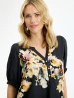 In Front Linse Bluse - Black2