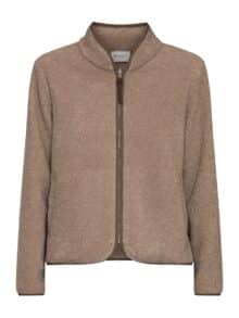 Red & Green Fleece Jakke Sky - Dark Sand