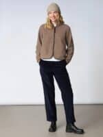 Red & Green Fleece Jakke Sky - Dark Sand3