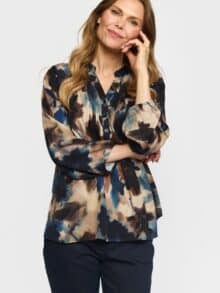 2-Biz Bluse Elsa - Blue Mix1