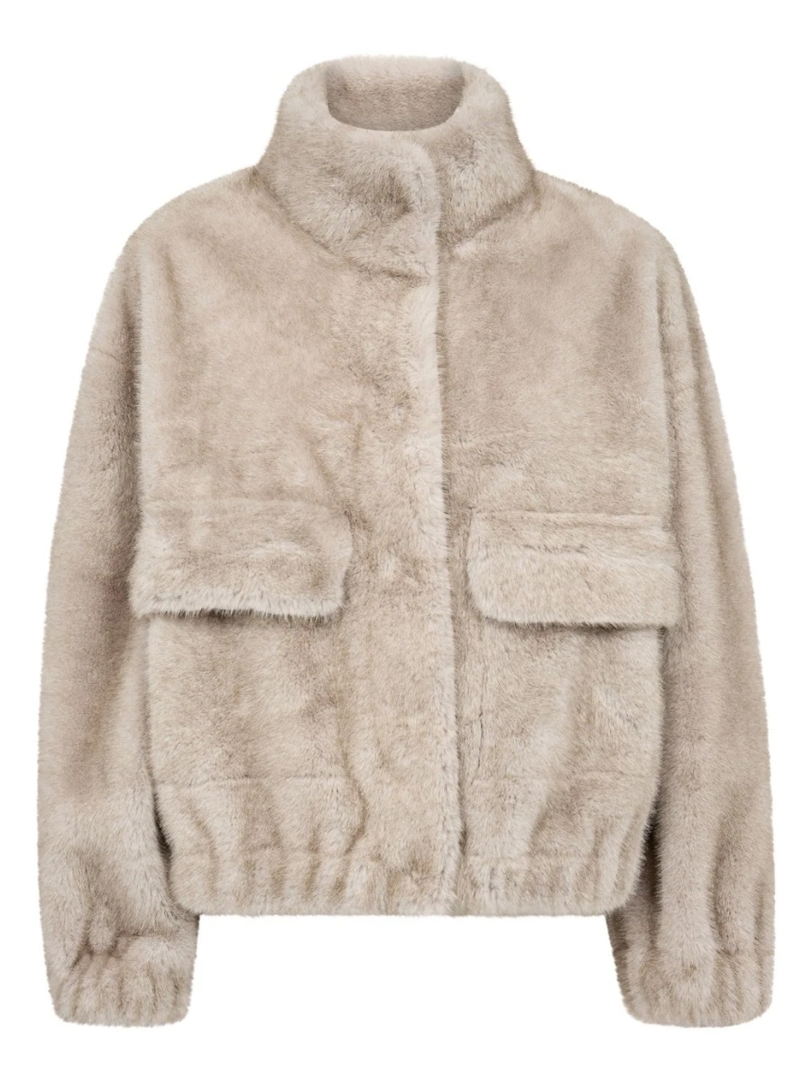Co'Couture Casiocc Teddy Jakke - Light Grey
