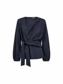 Co´Couture LunaCC Tie Bluse - Navy