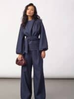Co´Couture LunaCC Tie Bluse - Navy2