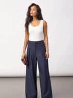 Co´Couture Lunacc Pleat Pant - Navy2