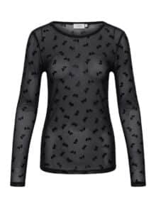 Fransa Mesh Bluse Deta - Black Bow
