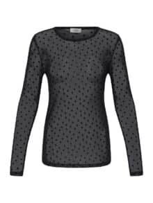 Fransa Mesh Bluse Deta - Black Heart