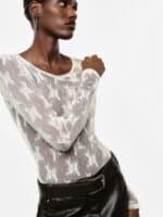 Imperial Mesh Bluse tw91mmx - Marmor1