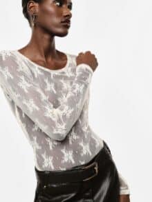 Imperial Mesh Bluse tw91mmx - Marmor1