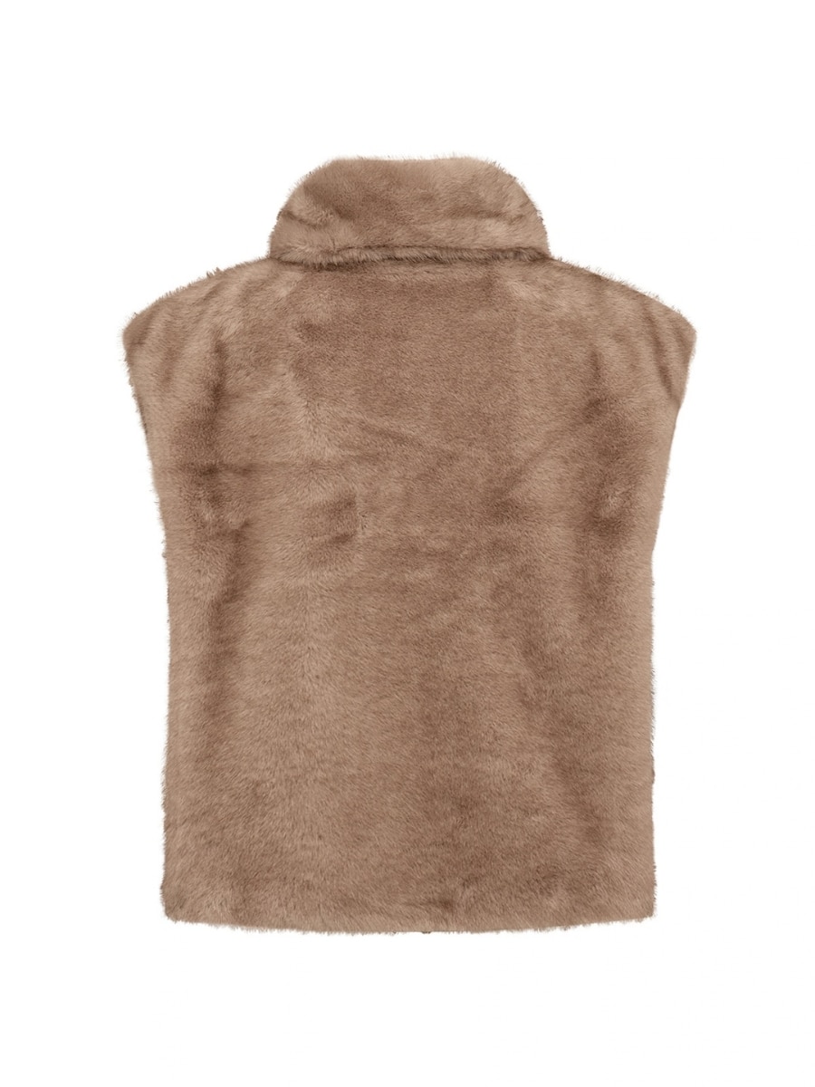 Soya Concept Fake Fur SC-Haye Vest - Camel1