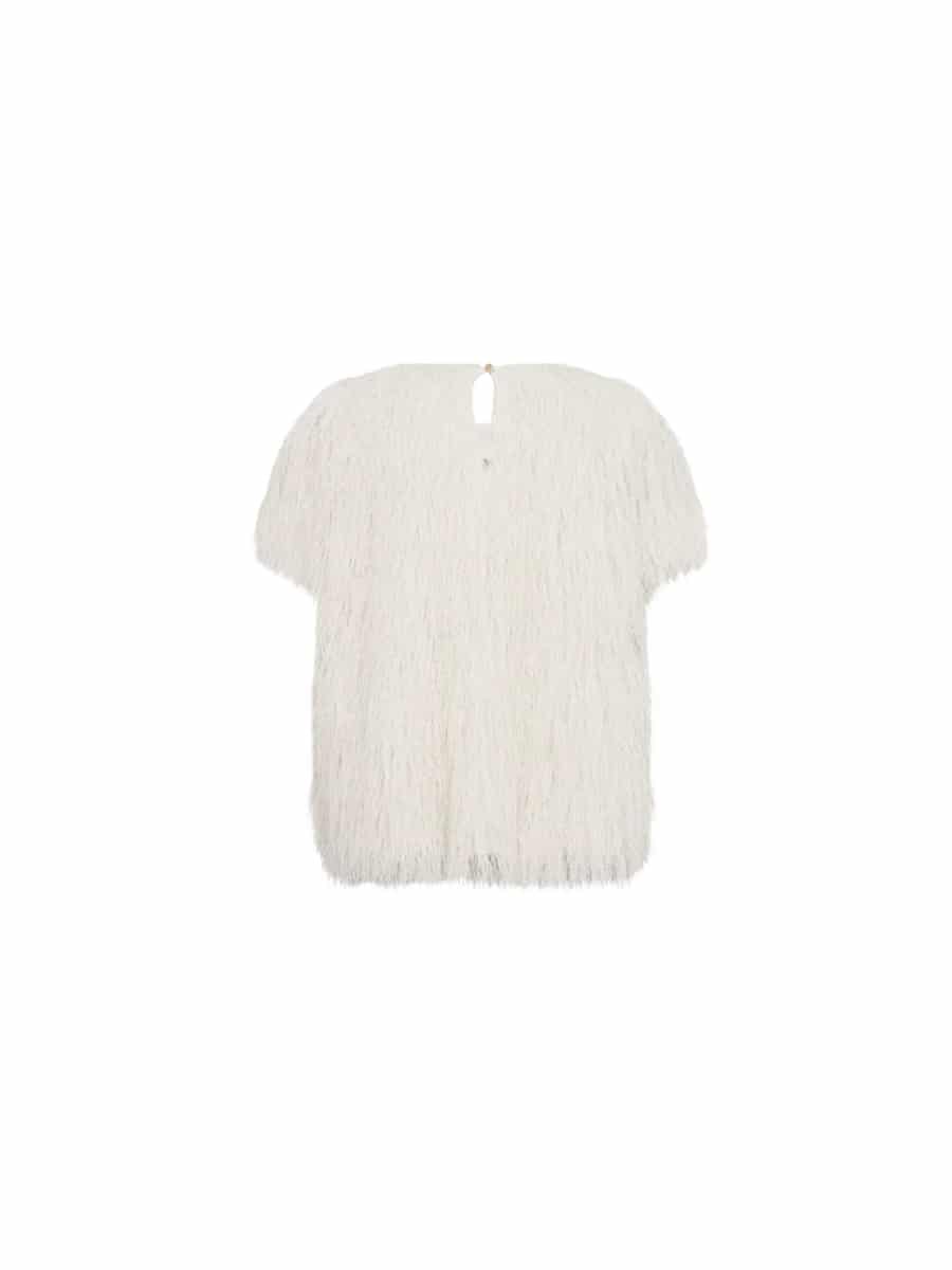 Mos Mosh Brim Faux Fur Tee - Ecru1